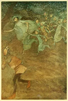Running Prints: Enter Sir Hugh Evans, Anne Page, and others, from The Merry Wives of Windsor, 1910