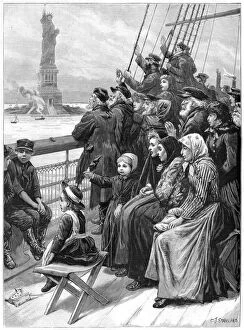 Immigrant Gallery: Entering the New World, 1892. Artist: Charles Joseph Staniland