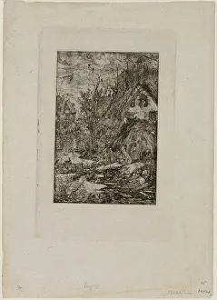 Entering a Village, from Revue Fantaisiste, 1861. Creator: Rodolphe Bresdin