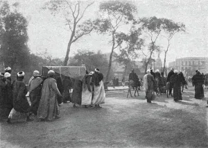 Arabs Prints: Un enterrement arabe au Caire; Le Nord-Est Africain, 1914. Creator: Unknown