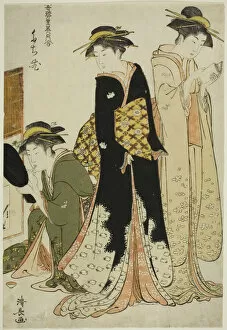 Lipstick Gallery: Entertainers of the Tachibana, from the series 'A Collection of Contemporary Beauties of... c.1784