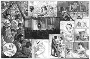 An entertainment at Kings College Hospital, 1885.Artist: Charles Joseph Staniland