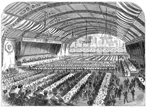 Waiter Prints: Entertainment of Her Majesty's Ministers in the Volunteer Drill-Hall at Bristol