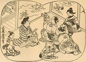 Dutton Gallery: Entertainment with puppets, 1702, (1924). Creator: Omori Yoshikiyo