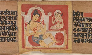 Devotee Prints: Enthroned Four-armed Bodhisattva, Leaf from... Pancavimsatisahasrika Prajnaparamita