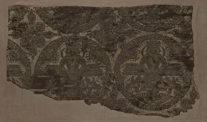Abbasid Period Prints: Enthroned King Flanked by Griffins, 800s ?. Creator: Unknown