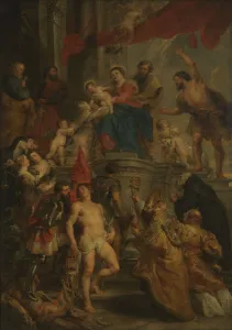 Adoring Prints: Enthroned Madonna Adored by Saints, c1628. Creator: Peter Paul Rubens