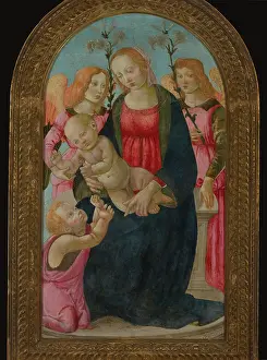 Tempera On Wood Prints: Enthroned Madonna and Child, 2nd half of 15th century