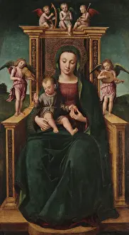 Enthroned Madonna with Child and Angels, 1510-1515. Creator: Brea, Ludovico (Louis) (c. 1450-c. 1523)