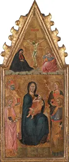 Apostle Prints: Enthroned Madonna and Child with four saints