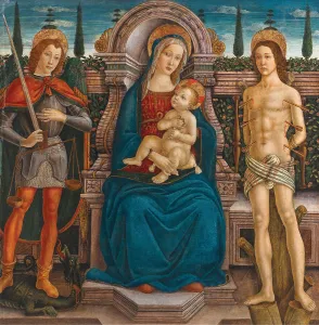 Sebastian Prints: Enthroned Madonna and Child with Saints Michael and Sebastian