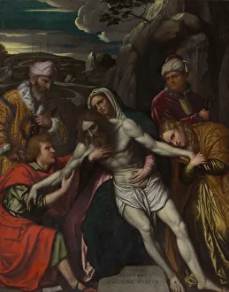 Brescia Collection: The Entombment, 1554. Creator: Moretto da Brescia