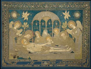 Piet Prints: The Entombment (Altar embroidery), 1682. Artist: Anonymous