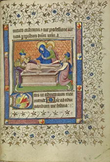 Entombment Prints: The Entombment; Book of Hours, about 1400-1410. Creator: Unknown