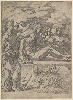 Girolamo Fran Prints: Entombment, ca. 1527-30. Creator: Parmigianino