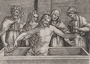 Agostino Veneziano Gallery: The Entombment of Christ, ca. 1514-36. Creator: Agostino Veneziano