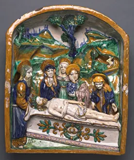 Glazed Terracotta Prints: The Entombment, late 1400s. Creator: Unknown