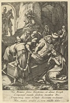 The Entombment, from The Passion of Christ, mid 17th century. Creator: Nicolas Cochin The Entombment, from The Passion of Christ, mid 17th century. Creator: Nicolas Cochin