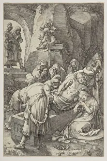 Entombment Prints: The Entombment, plate 11 from The Passion of Christ, 1596. Creator: Hendrik Goltzius
