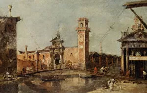 The Entrance to the Arsenal in Venice, after 1776. Artist: Guardi, Francesco (1712-1793)