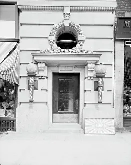 Barber Shop Prints: Entrance to barber shop, Pardridge & Blackwell building