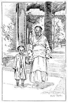 Black And White Publishing Gallery: Entrance to the British Legation, Pekin. The oldest servant and his son, 1900