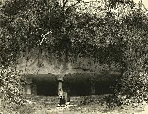 Entrance of Cave at Elephanta (Bombay Presidency), 1890. Creator: Unknown