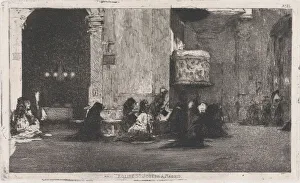 Etching And Aquatint Prints: Entrance to the church of St Joseph (San Jose)