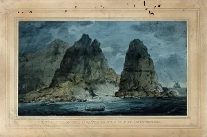 Indian Ocean Prints: Entrance to the crater of the island of Amsterdam