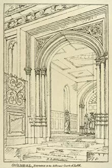Entrance to the different courts of law, Guildhall, London, June 1815 (1886)