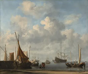 Velde Prints: Entrance to a Dutch Port, ca. 1665. Creator: Willem van de Velde the Younger