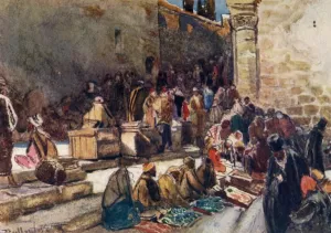 Adam And Charles Collection: Entrance to the Forecourt of the Church of the Holy Sepulchure. - Jerusalem, 1902