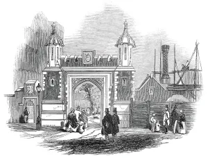 Hardwick Prints: Entrance gateway, Lincolns Inn Fields, 1845. Creator: Unknown