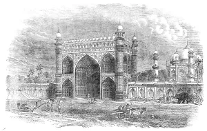 Khurram Prints: Entrance Gateway to the Taje Mahal, near Agra, 1857. Creator: Unknown