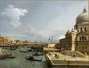Canaletto 1697 1768 Prints: The Entrance to the Grand Canal and the Church Santa Maria della Salute