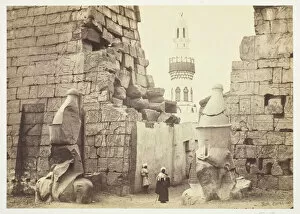 Sculptures Gallery: Entrance to the Great Temple, Luxor, 1857. Creator: Francis Frith