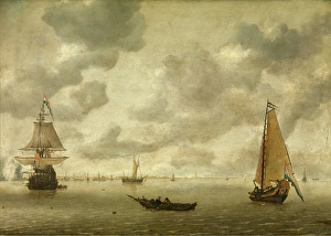 Cloudscape Prints: At the Entrance of the Harbour, 1640-1650. Creator: Hendrick van Anthonissen
