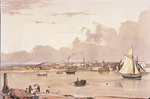 Aberdeen Prints: Entrance to the Harbour, Aberdeen, 1838. Creator: Joseph William Allen