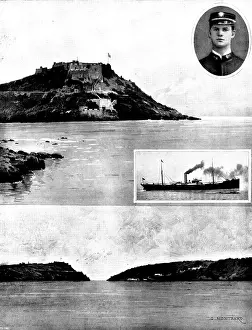 Us Navy Prints: Entrance to the harbour of Santiago de Cuba; with the 'Merrimac