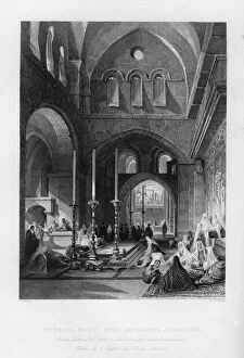 John Carne Collection: The entrance to the Holy Sepulchre, Jerusalem, Israel, 1841.Artist: J Redaway