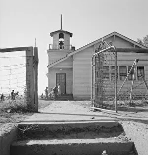 Entrance to Lincoln Bench School, near Ontario, Malheur County, Oregon, 1939. Creator: Dorothea Lange