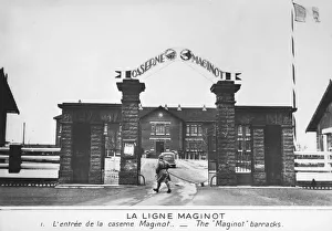 Military Engineering Prints: Entrance to the Maginot barracks, Maginot Line, France, c1935-1940