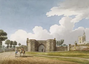 The entrance to Manor House, West Drayton, Middlesex, c1790