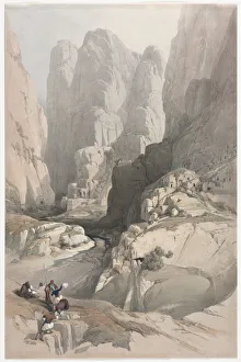 1796 1864 Prints: Entrance to Petra, the Theatre, 1839. Creator: David Roberts (British, 1796-1864)