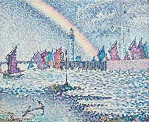 Lighthouse Prints: Entrance to the Port of Honfleur, 1899. Creator: Paul Signac
