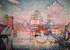 Pointillism Gallery: Entrance to the Port of Marseilles, 1911. Artist: Paul Signac