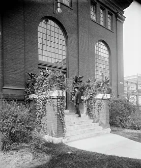 Manufacture Prints: Front entrance to power house, National Cash Register [Company]