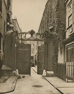 Gatepost Prints: Entrance to Quiet Amen Court in Warwick Lane, c1935. Creator: SO Gorse