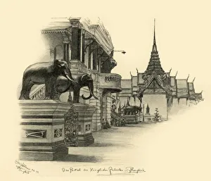 Elephant Prints: Entrance to the royal palace in Bangkok, Siam, 1898. Creator: Christian Wilhelm Allers