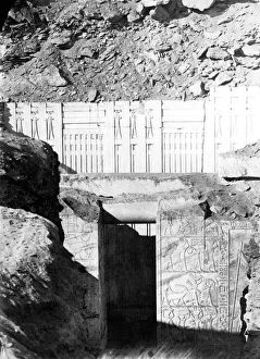 Rouge Prints: Entrance to ruins, Egypt, 1863-1864. Artist: Emmanuel Rouge